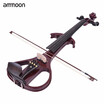 Exquisite VE-209 Full Size 44 Solid Wood Silent Electric Violin Fiddle with Bow Hard Case Tuner Headphone Rosin Audio Cable Extra