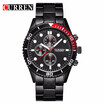 CURREN 8028 Elegant Quartz Steel Watch Mens Wristwatches with Point ScalesRound Dial-Black