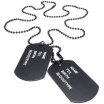 Hpolw Jewelry New Mens Black Fashion Cool Alloy Army Style 2pcs Dog Tag Pendant Necklace Chain WholesaleChristmas present