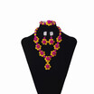 Conceived Novelty Big Red And Yellow Beads Braided Wedding Jewelry Set Nigerian Necklace African Beads Jewelry Set For Women