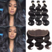 Brazilian 3 Bundles Body Wave with Lace Frontal Body Wave with 13x4 Closure Free Part Virgin Human Hair Weave with Closure