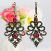 SUNSPICE MS Exquisite Women Crystal Earrings Turkish Retro Vintage Dangle Hook Love Earrings Drop Water Resin Ethnic Jewelry
