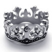 Hpolw Maya Vintage Queen Crown Stainless Steel hiphop punk ringWedding Engagement Rings Silver&BlackWidth 12mm 0