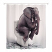 180 x 180cm Elephant Thinkers Digital Printed Polyester Bathroom Shower Curtain with 12 Hooks