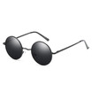 SHAUNA Classic 100 Polarized Women Black Round Sunglasses Retro Men Mirror Coating Glasses UV400