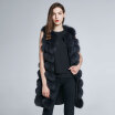 Womens Coat Winter Fur Collar Natural Fur Fox Coat Season Warmer Waistcoat Leather Coat 2018 New Stripe Fashion Discount