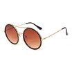 SHAUNA Fashion Double Bridges Women Round Sunglasses Popular Men Gradient Lens Shades UV400