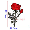 1 Piece Big Flower Patches Iron on 3D Embroidered Sequined Patch Red Rose Applique Sew On DIY Patch Accessories Clothes Patches