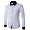 Camisa Para Hombre Zogaa Pure Color Slim Splice