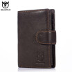 BULL CAPTAIN MEN Coffee Cow Leather Wallet CASUAL Short Trifold Hasp Zipper Wallet Money Purse Bag Card Holder Coin Pocket