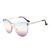 SHAUNA Fashion Rimless Women Cat Eye Sunglasses New Arrival Men Integrated Purple Gradient Lens Glasses UV400