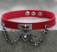 Fashion Leather Necklace Europe&America Punk Original Su Heart Lock Leather Collar Neck Band