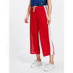 Women Casual Wide Leg Trousers Side Striped Panel Drawstring Waist Crop Pants