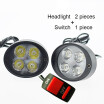 1pair Motorcycle led headlight 12v 6500k White lighting Moto Fog lights Side Mirror Head lamp Motorbike Auxiliary Work Light