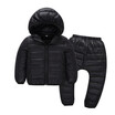 Children Winter Clothes Sets 2 Pieces Cotton-Padded Hooded JacketPants Baby Boys Girls Warm Parkas Solid Coat Kids Outerwear