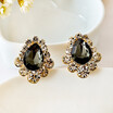 Fashion brand alloy golden statement Austria drop crystal ear clip rhinestone lovely elegant earrings jewelry