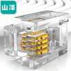 Yamazawa SAMZHE telephone crystal head 6P4C 4-core telephone line connector RJ11 voice telephone line crystal head 100 SJT-36100