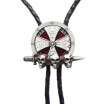 New Vintage Skull Cross Knot Wedding Bolo Tie Leather Necklace