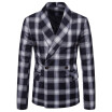 AOWOFS new mens suit fashion dark plaid mens suit mens gentleman suit jacket 9636