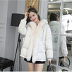 Super fox fur collar short style down jacket women 2018 winter new long short short size white duck down coat