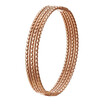 Triple Layer Weave Pattern Round Stainless Steel Bangle