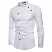 2018 New Hot Sale Fashion cutting Double threshold Style Comfortable Casual Stand collar Mens Shirt Tops