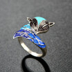 Cloisonne ring Originally created the fox ring ring counting flue-blue process jewelry jewelry