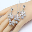 925 Sterling Silver Jewelry Sets For Women 4 Colors Cubic Zirconia Necklace Pendant Earrings Rings Free Gift Box