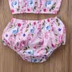 2pcs Newborn Baby Boy Girl Sleeveless T-shirt TopsPants Floral Outfits Clothes
