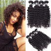 7A Grade Deep Wave Peruvian Virgin Human Hair 4 Bundles Deep Wave Hair Natural Curly Weave Double Weft Top Quality