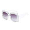 SHAUNA Fashion Crystal Decoration Women Square Sunglasses Oversize Ladies Gradient Lens Shades UV400