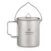 Romacci TOMSHOO Ultraligero olla de titanio portátil Copa de taza de agua de titanio con tapa y mango plegable 750ml