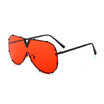 SHAUNA Oversize Integrated Lens Women Pilot Sunglasses Brand Designer Fashion Men Clear Red Lens Shades UV400