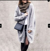 European&American Long Sleeved Pure Color Knitted Ladys Cardigan Jacket