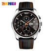 SKMEI Sport On the Open Air Quartz Hours Guys Top Luxury Brand Chronograph Leather Waterproof Wrist Watch Relogio Male 9106