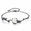 Black Gun Color Charms Bracelets For Women White Stone Korea Trendy Jewelry Valentines Day Gift E139