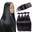 UNice Hair Kysiss Virgin Series Unprocessed Virgin Hair Bundles Brazilian straight Virgin Hair Bundles With Closure Three Part