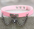 Fashion Leather Necklace Europe&America Punk Original Su Heart Lock Leather Collar Neck Band