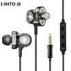 i8 Earphone 3 Dynamic Drive HIFI Headphones EarBud In Ear Stereo Rock DJ Bass Headset Mic for XiaomiSamsungiPhone