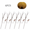 20 LED Light Twig Willow Branches Design Battery Powered Operated Flexible Bendable IP44 Water Resistance Wam White Portable 6 Pac