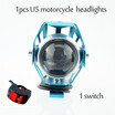 1PCS 125W motorcycle headlights U5 led 12v 6500k motorbike spotlight accessories moto DRL spot head light auxiliary driving lamp