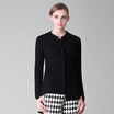 MAZOE Europe&the United States asymmetric hem fashion knit cardigan Z1046 black uniform