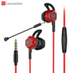 Lanston G100 gaming headset in-ear e-sports subwoofer detachable dual microphone computer phone line control with wheat Jedi survival to open black eat chicken green