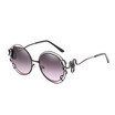SHAUNA Double Rims Oversize Women Round Sunglasses Unique Crystal Decoration Ladies Gradient Lens Shades UV400
