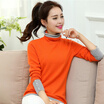 Arthur magic knit shirt hit color stitching thin wild high-necked sweater women&39s shirt WJ168 orange one size