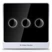 COOLTOUCH intelligent switch human body sensor remote control Jingdong micro-linked intelligent APP control buzzing speaker linkage CTSS-WMJ-3 high-end black three open intelligent switch