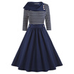 Striped Button Embellished Vintage Dress