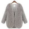 Women Knitted Cardigan Loose Sweater Outwear Long Sleeve Fluffy Jacket Coat Tops