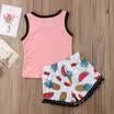 Kids Baby Girl Summer Fruit Outfit Vest TopLace Tassels Shorts 2Pcs Set Clothes