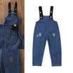 UK Kids New Baby Girl Boy Romper Jumpsuit Denim Hole Pants Jeans Overalls Outfit